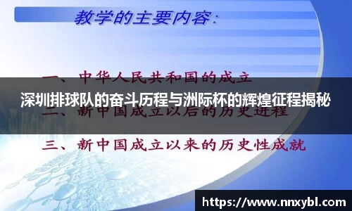 深圳排球队的奋斗历程与洲际杯的辉煌征程揭秘